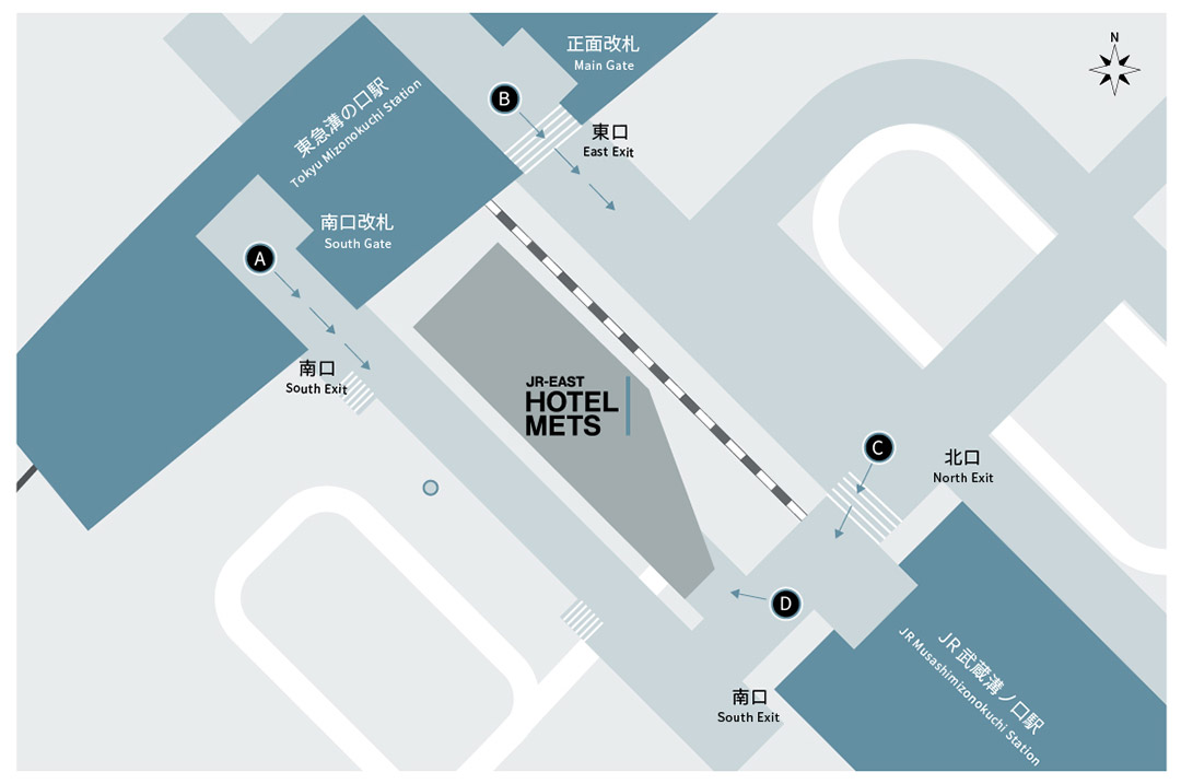 【地上】JR大船駅南改札東口からのルート